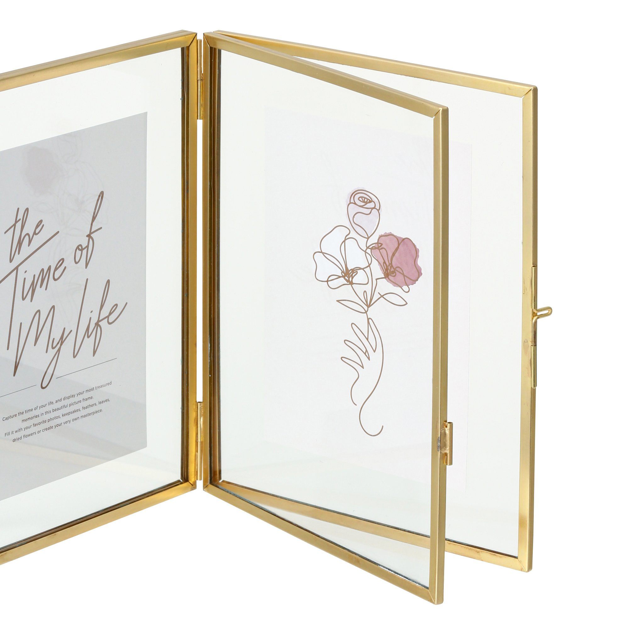 METAL GLASS FRAME 2WINDOWS Gold