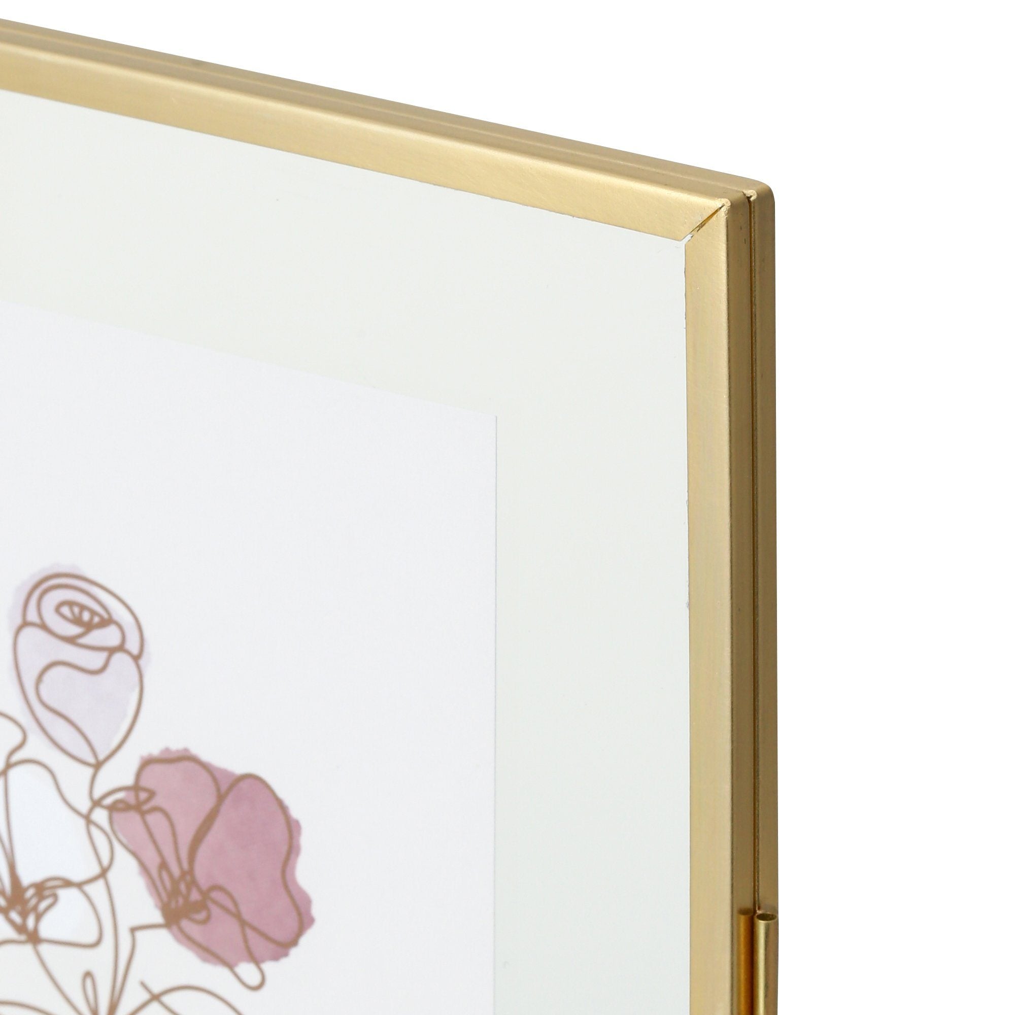 METAL GLASS FRAME 2WINDOWS Gold