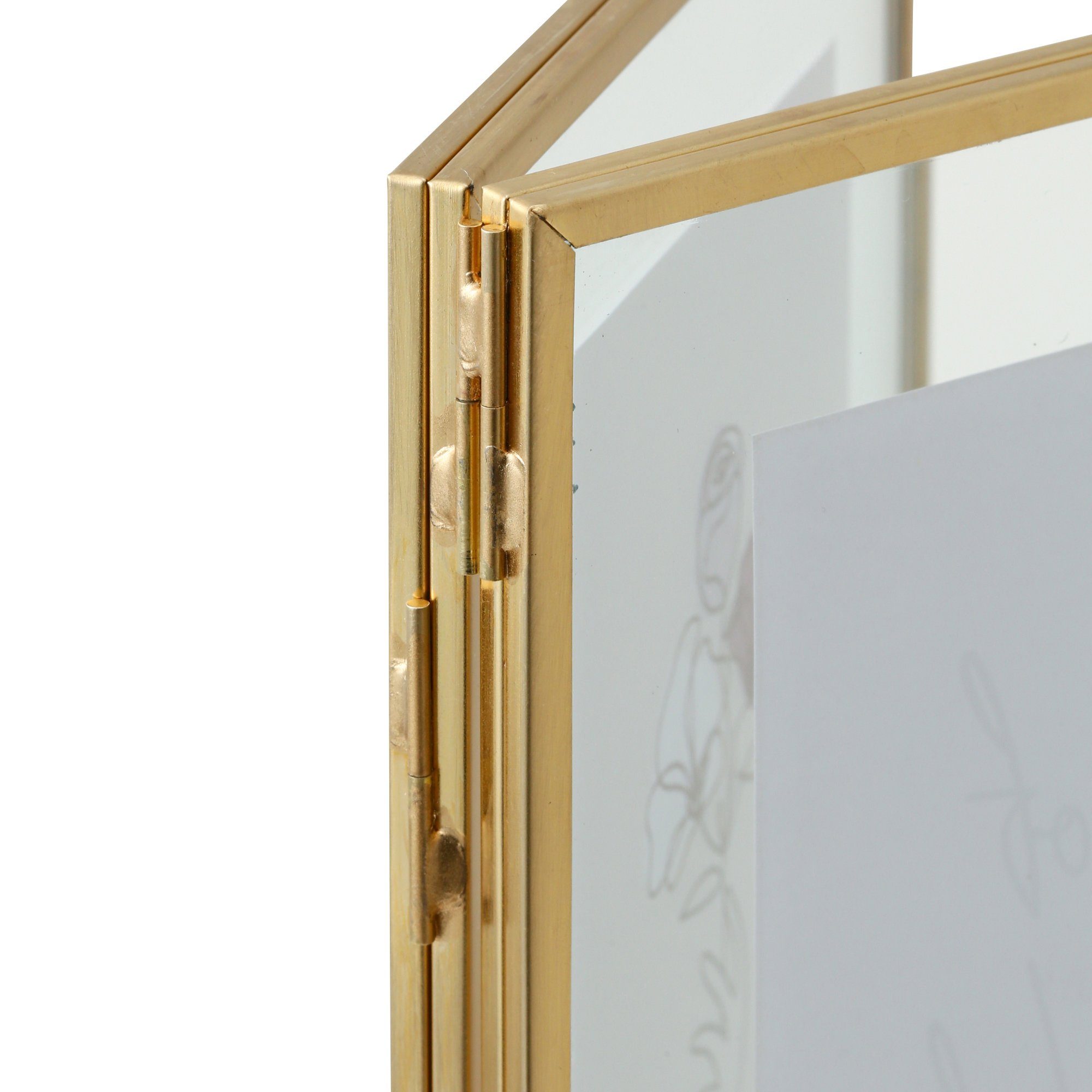 METAL GLASS FRAME 2WINDOWS Gold
