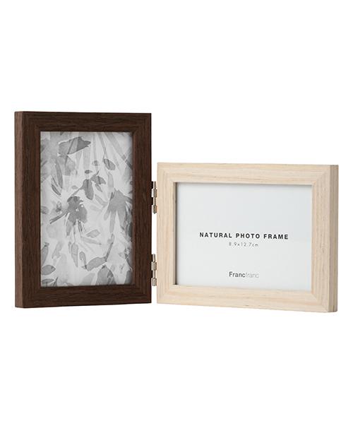 NATURAL Photo Frame 2 Windows Brown x Natural