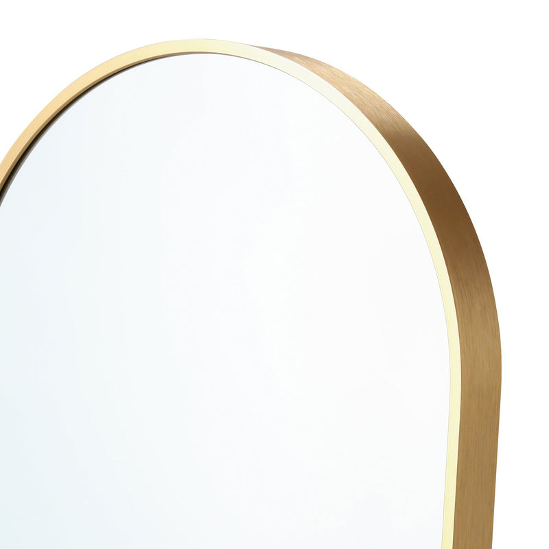 ALUMINUM FRAME STAND MIRROR  GOLD