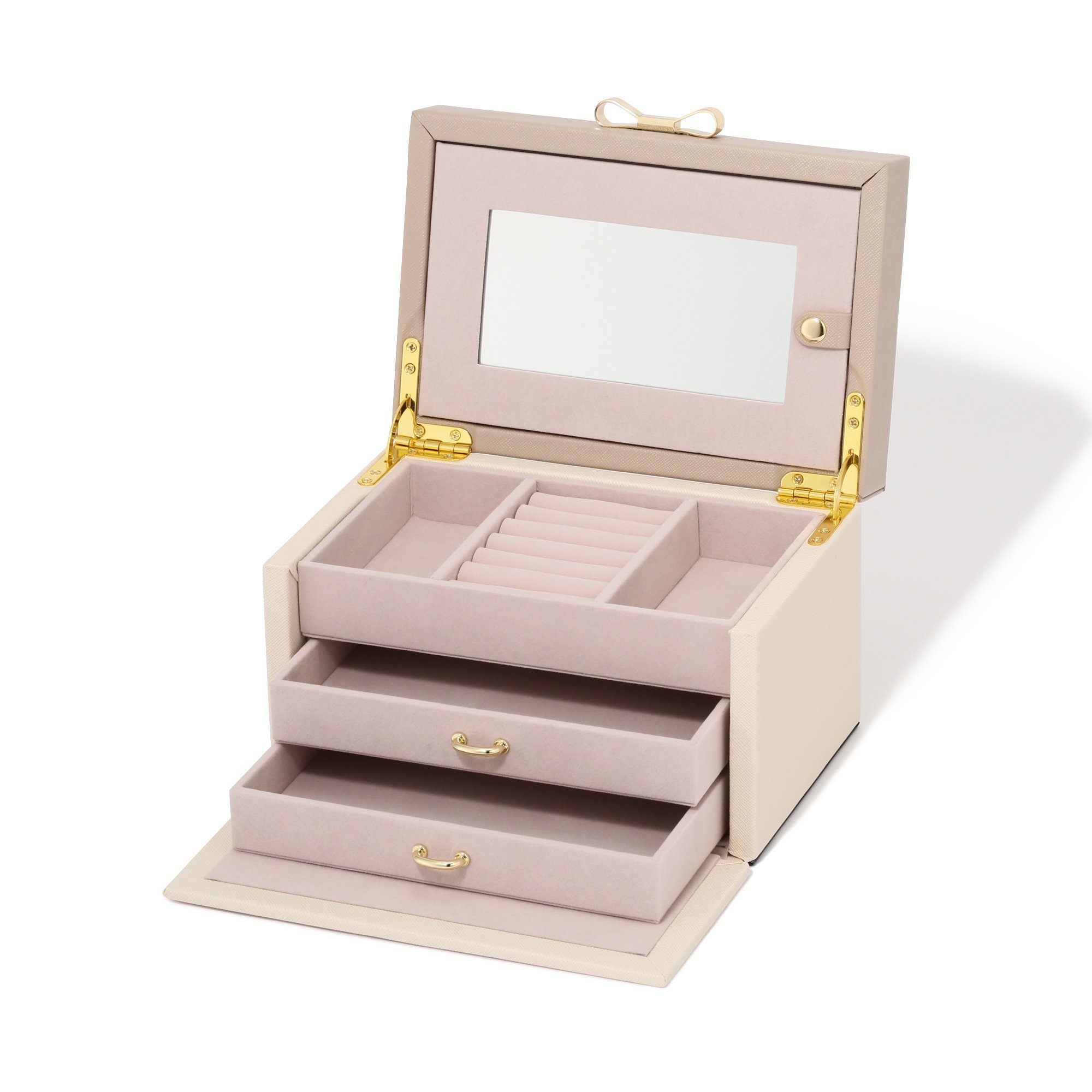 BICOLOR JEWELRY BOX SMALL BEIGE