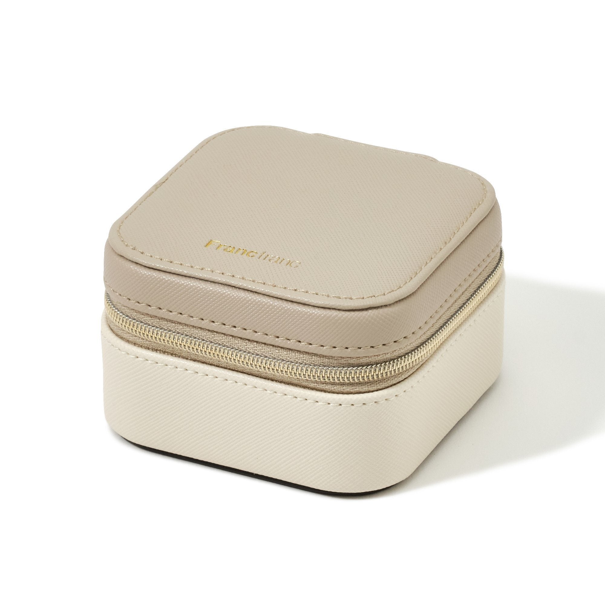 BICOLOR TRAVEL JEWELRY BOX SMALL BEIGE