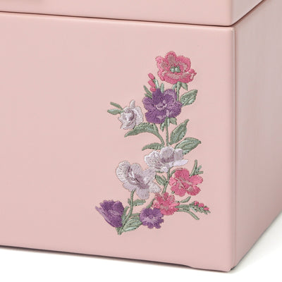 EMBROIDERY FLOWER 珠寶盒 大號 粉紅色