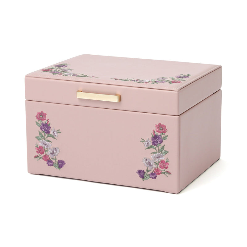 EMBROIDERY FLOWER 珠寶盒 大號 粉紅色