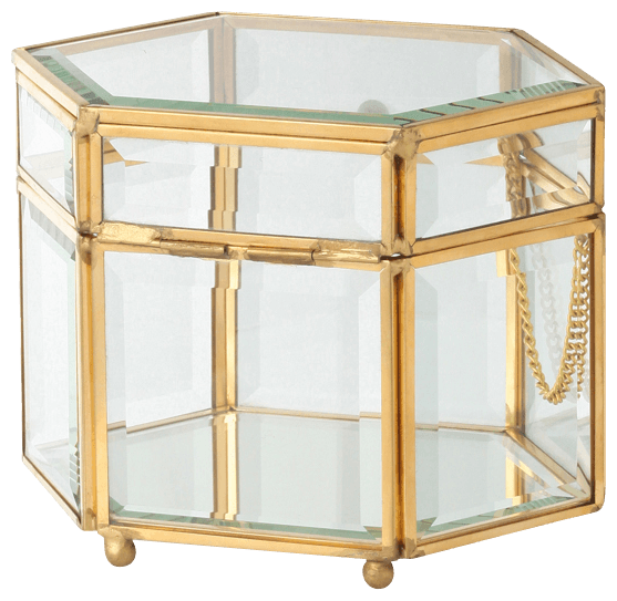 LAMULE Iron Glass Box Hexa