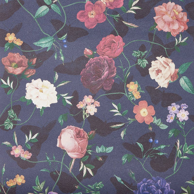 REMOVABLE WALLPAPER VINTAGE MIX BUTTERFLY NAVY