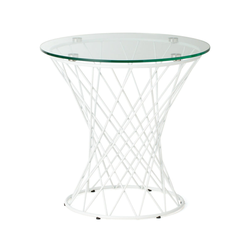 MAGLIA SIDE TABLE 50 CLEAR X WHITE (A) (W500 × D500 × H485)